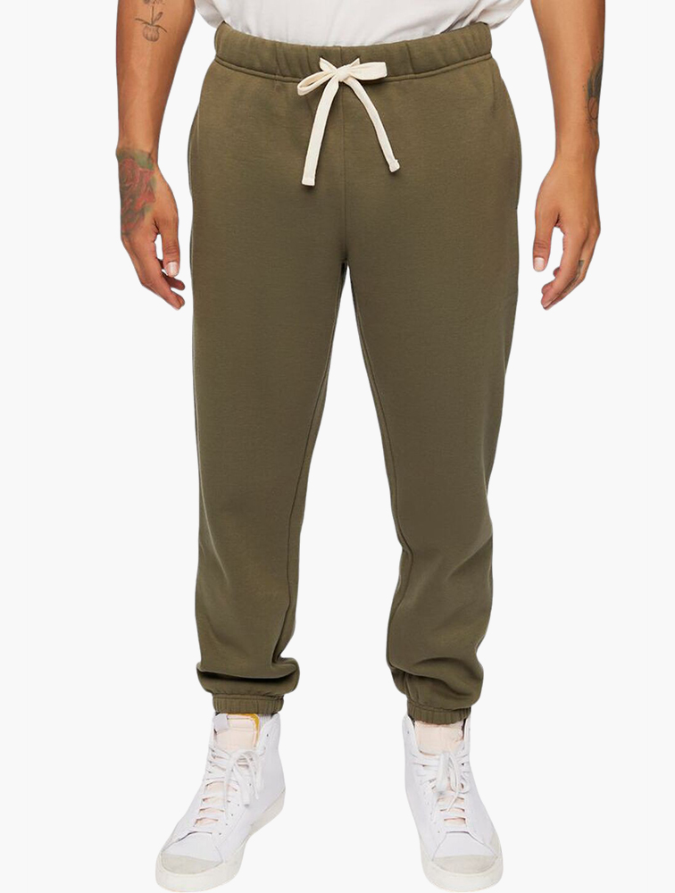 MyRunway | Shop Forever 21 Olive Fleece Drawstring Joggers for Men